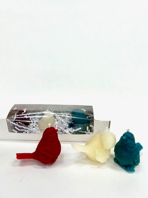 Patriotic Handmade 100% Beeswax Birds!- Boxed Set of 3
