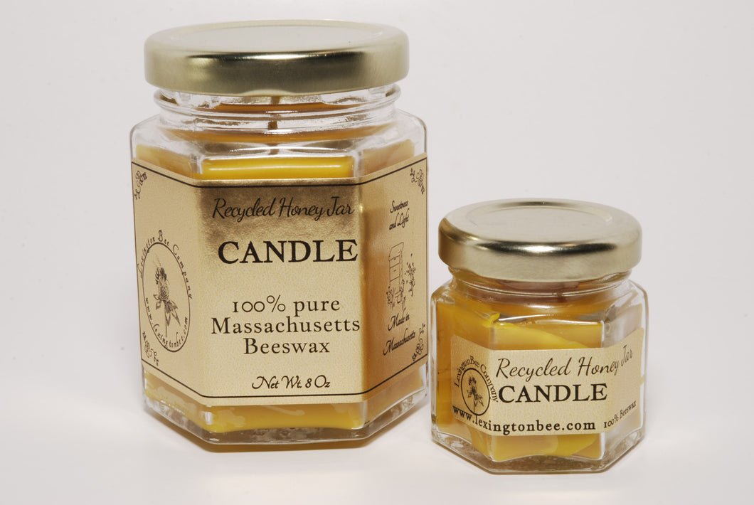 Recycled Honey Jar Beeswax Candles